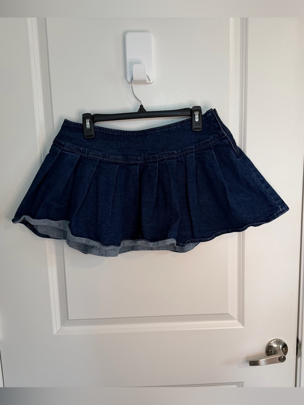 Social Collision Cotton Dark Wash Denim Flare Mini Skirt Size Medium